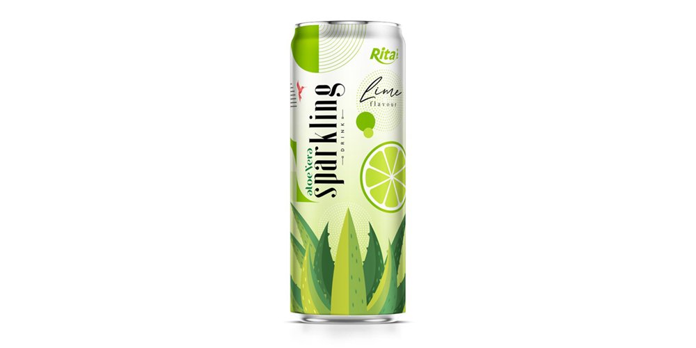 Sparkling Aloe Vera  With Lime Flavor 320ml Can